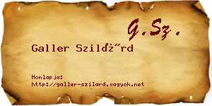 Galler Szilárd névjegykártya