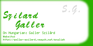 szilard galler business card